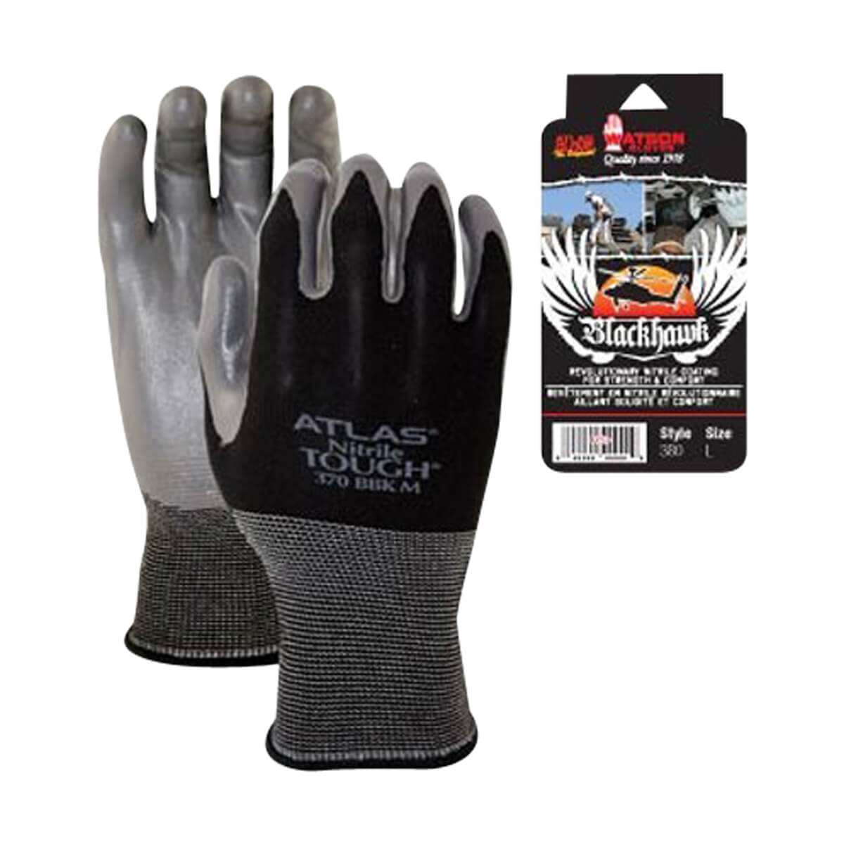 Atlas® Blackhawk Gloves - Size: L • BLACK