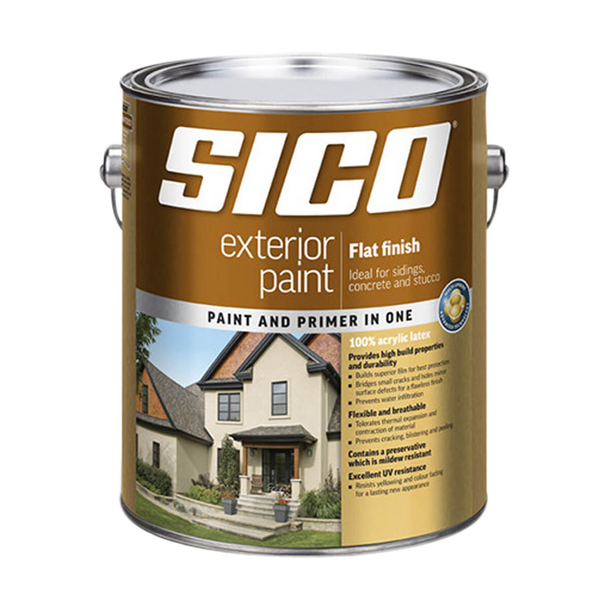 Sico Exterior Paint - Acrylic - Flat Finish Series 811 - White Base - 3.78 L