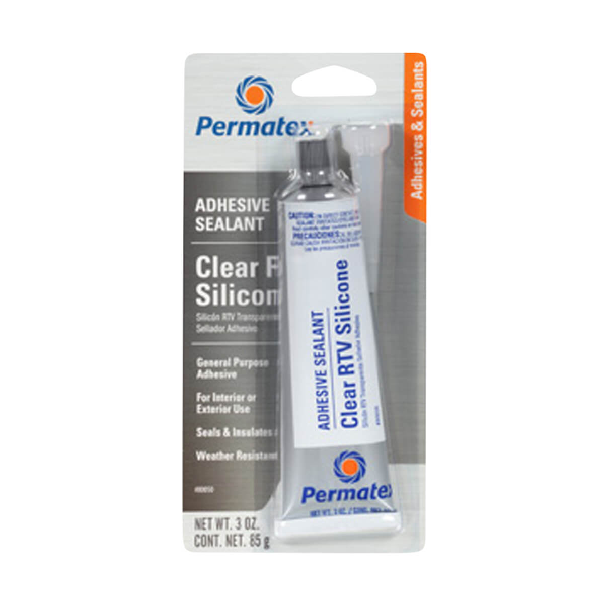 Permatex® Clear RTV Silicone Adhesive Sealant - 80 mL