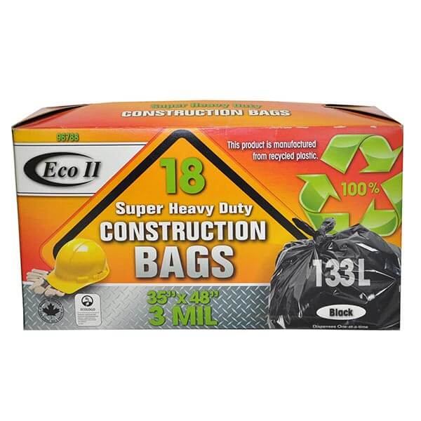 Eco II Super Heavy Duty Construction Bags - 18 pack