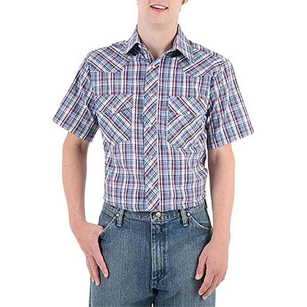 Wrangler Short Sleeve Lightweight Plaid Shirt