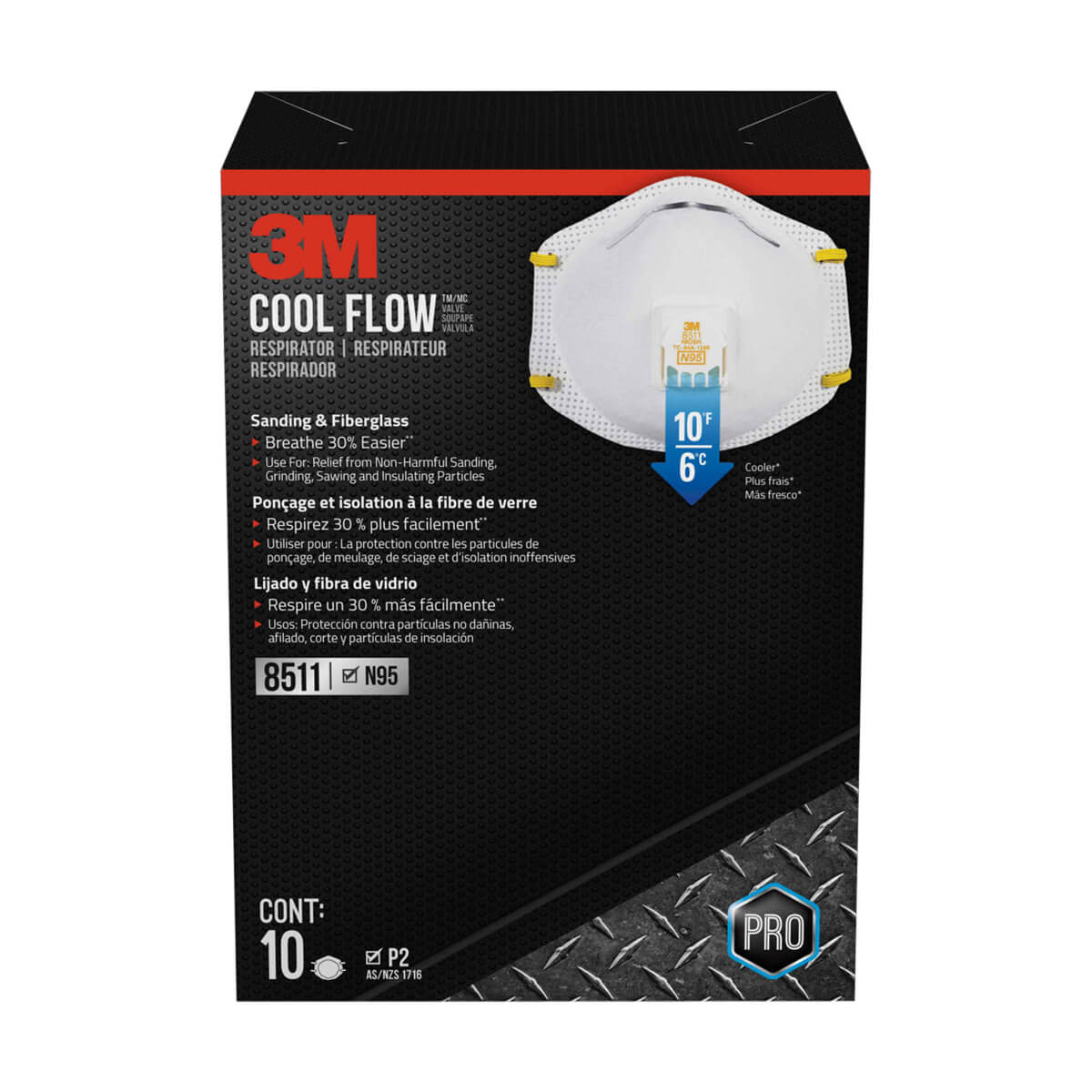 3M Cool Flow Valve Particulate Respirator - 10 pack