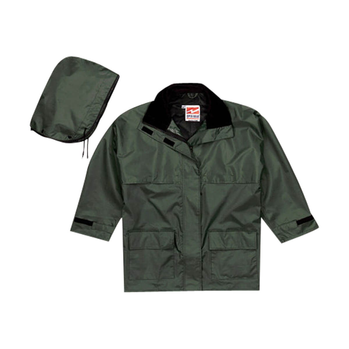 Open Road 210 Denier Nylon/PVC Ripstop Rainsuit - Size: L • Forest Green