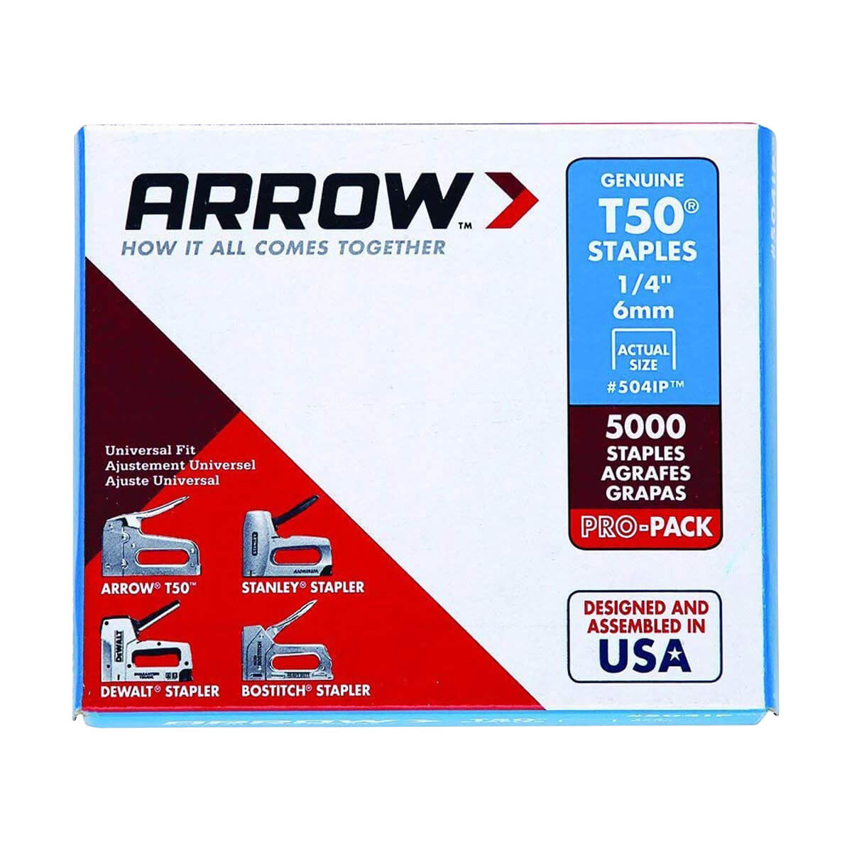 Arrow T50 Staples - 1/4-in - 5000 Pack