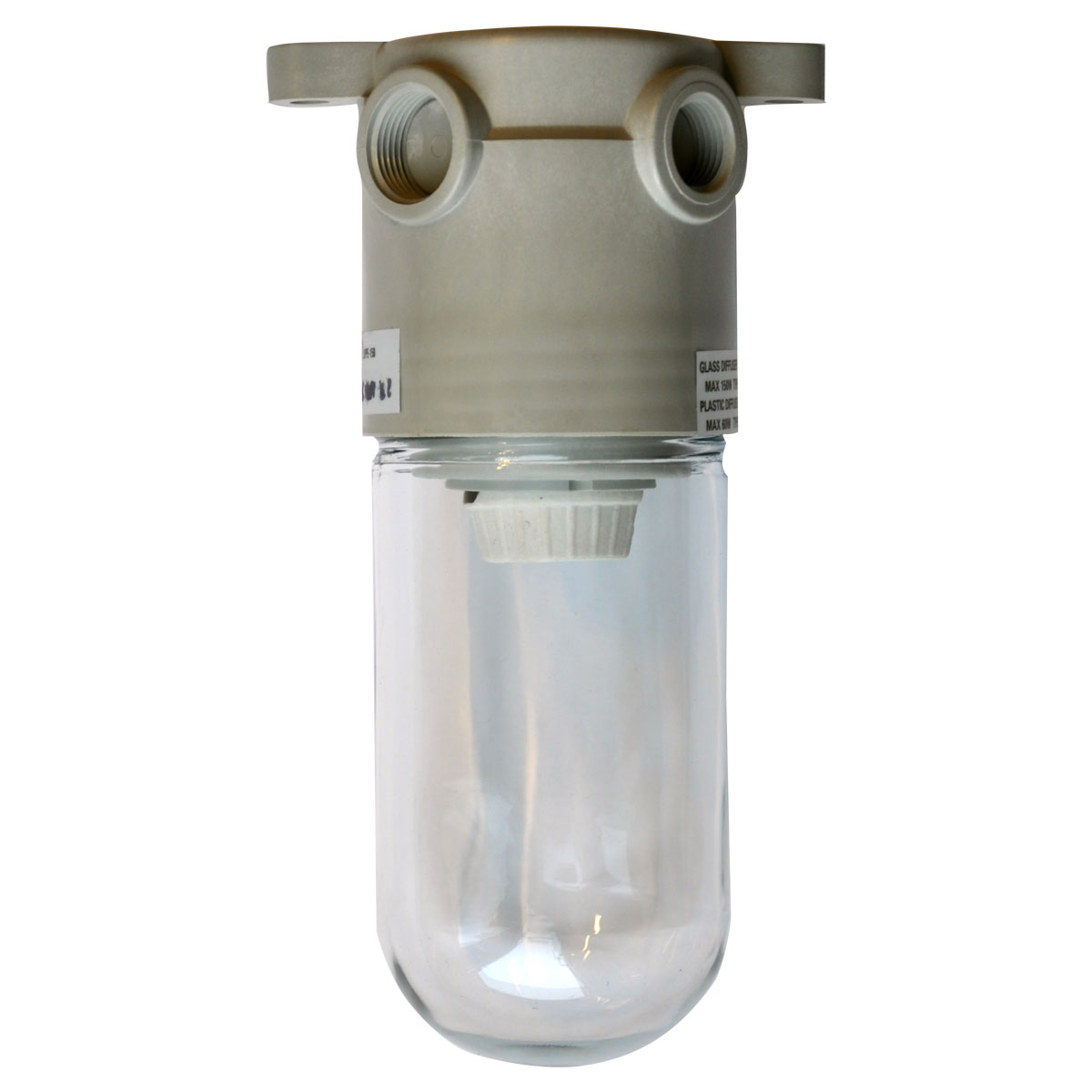 PVC Conduit Nonmetallic Vapor-Proof Incandescent Fixture - Clear Globehub