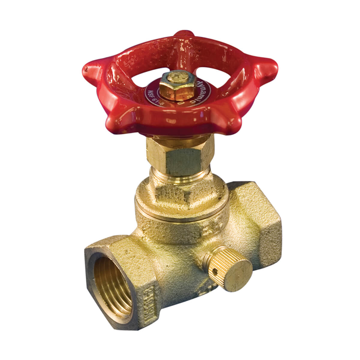 Stop Valve with Drain 1/2-in Threaded Lead Free