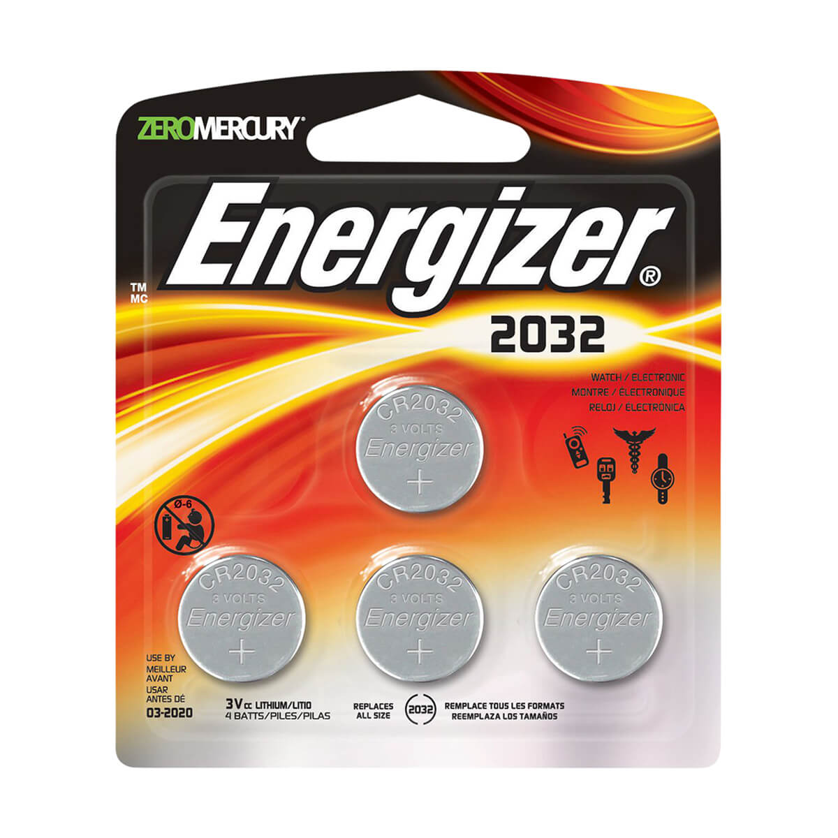 Energizer® 2032 Coin Lithium Batteries - 4 Pack