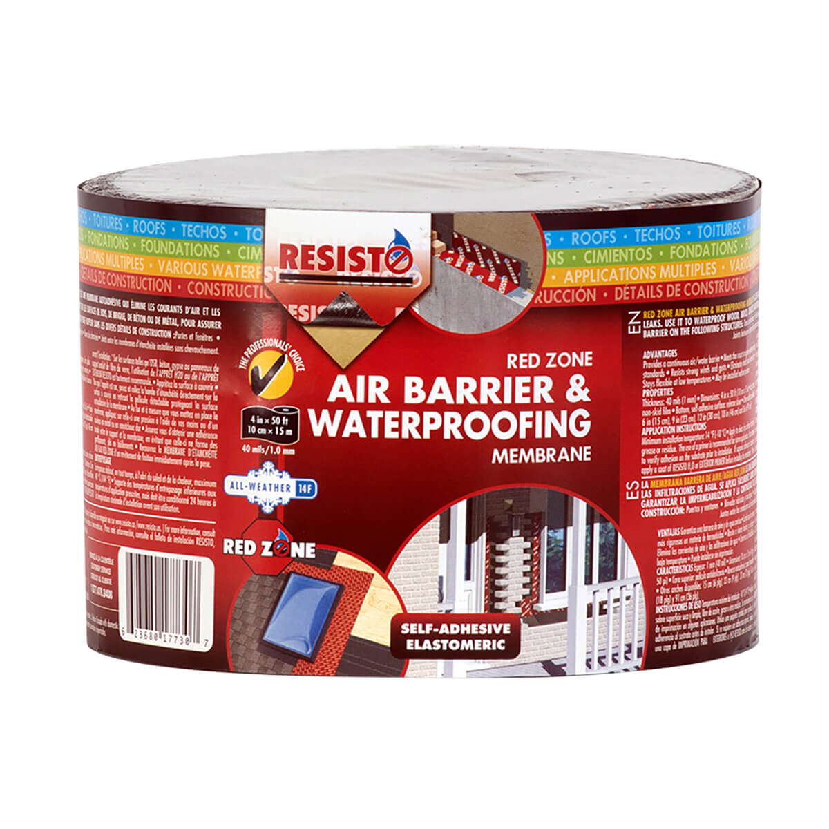 Redzone Air Barrier & Waterproofing Membrane - 4-in x 50-ft