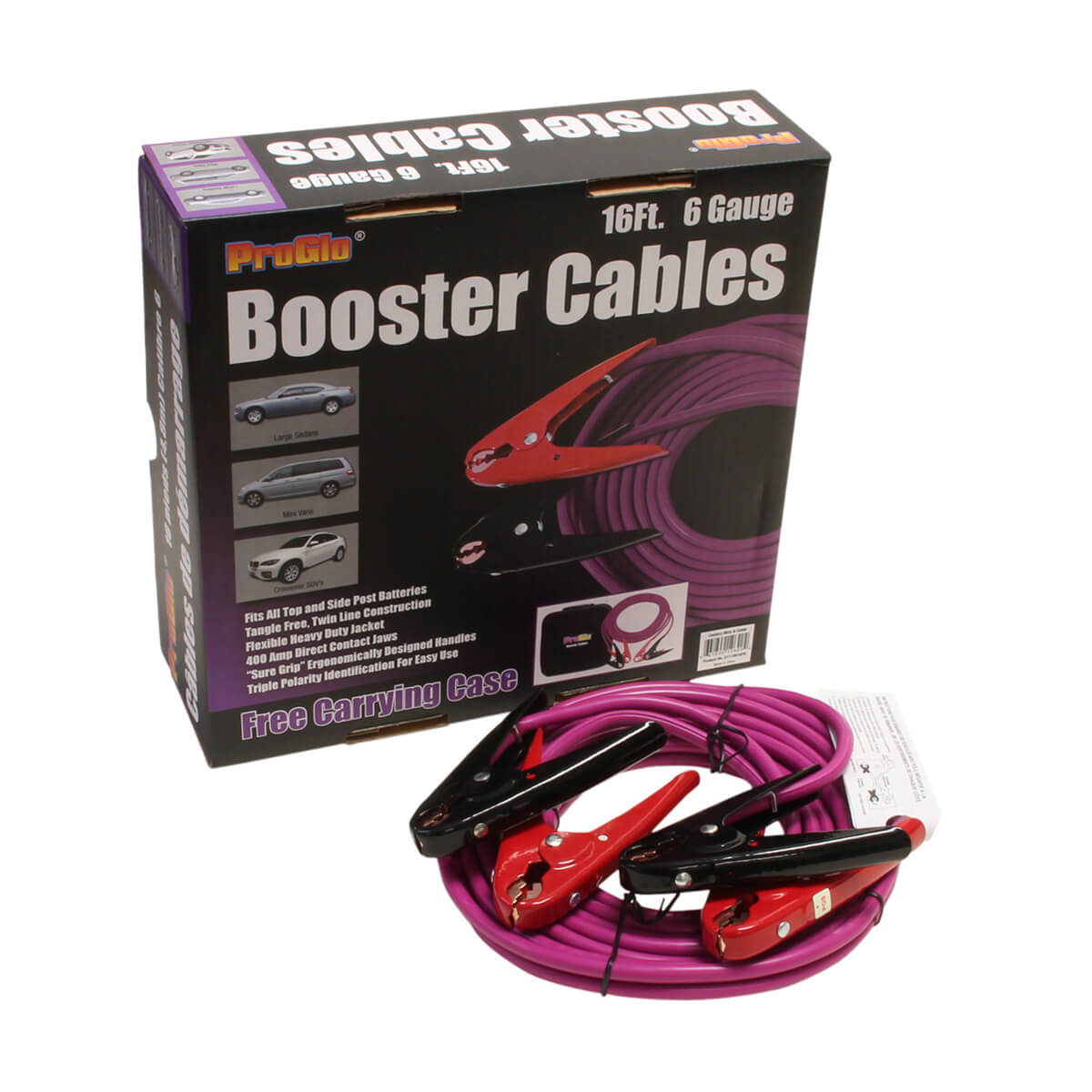 Pro Glo® Booster Cables - 6 Gauge with Case - 16-ft