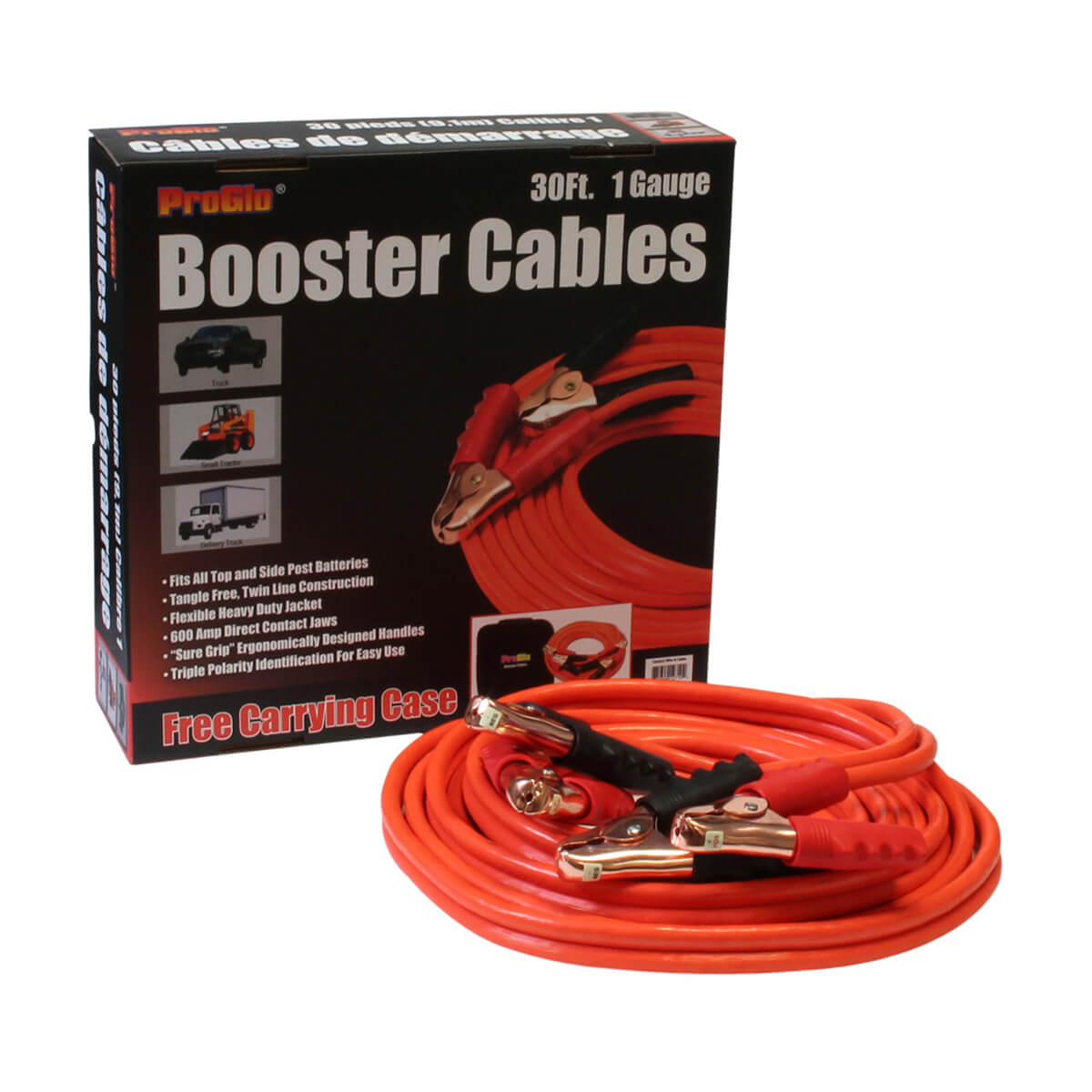 Pro Glo® Booster Cables - 1 Gauge with Case - 30-ft