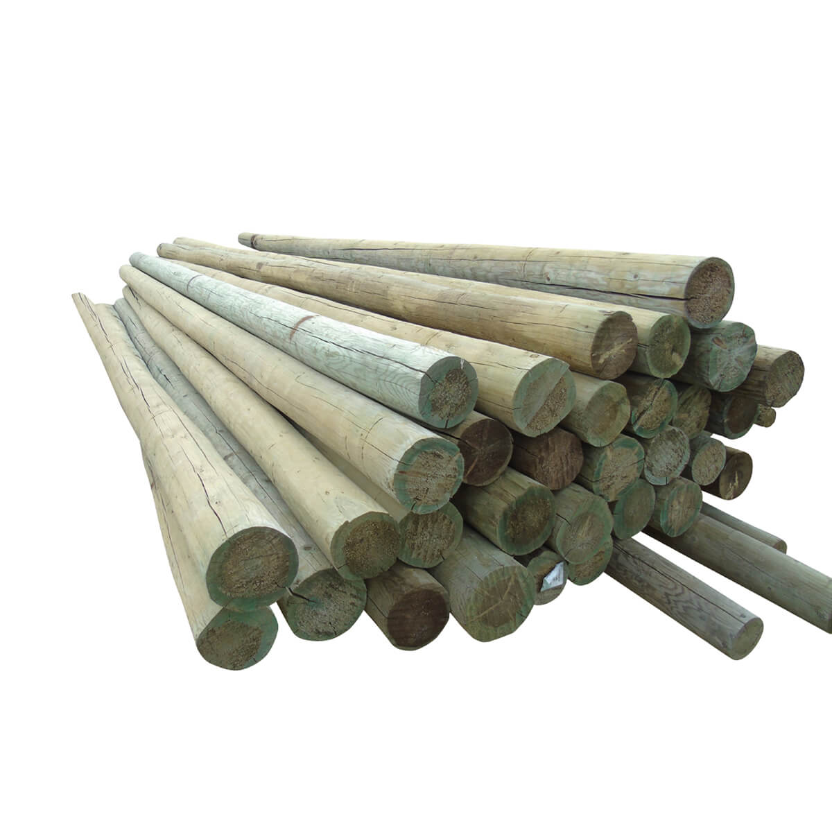 Peeled Fence Poles - Blunt - 6-in x 10-ft