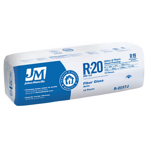 Johns Manville R20 Fiberglass Insulation- 23-in