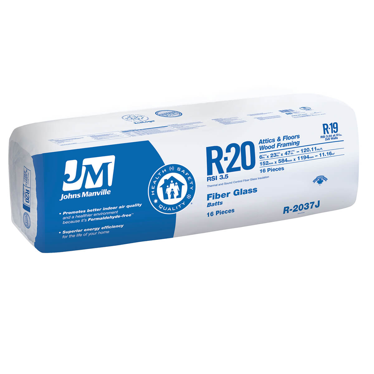 Johns Manville R20 Fiberglass Insulation- 15-in