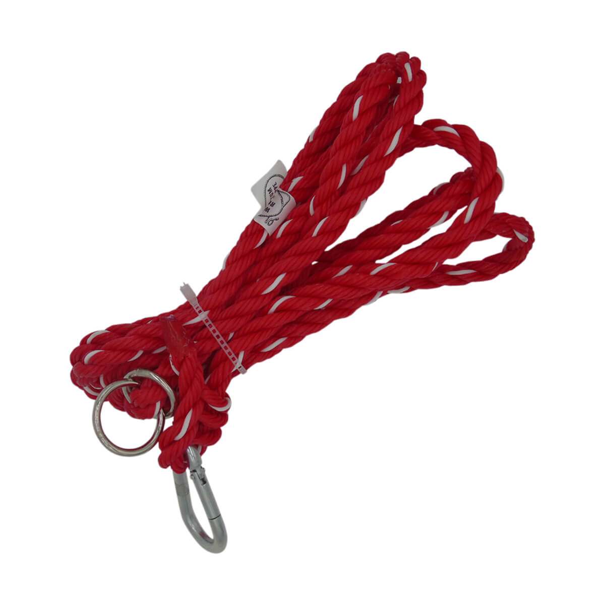Adjustable Rope Halter Tie-Out - Red