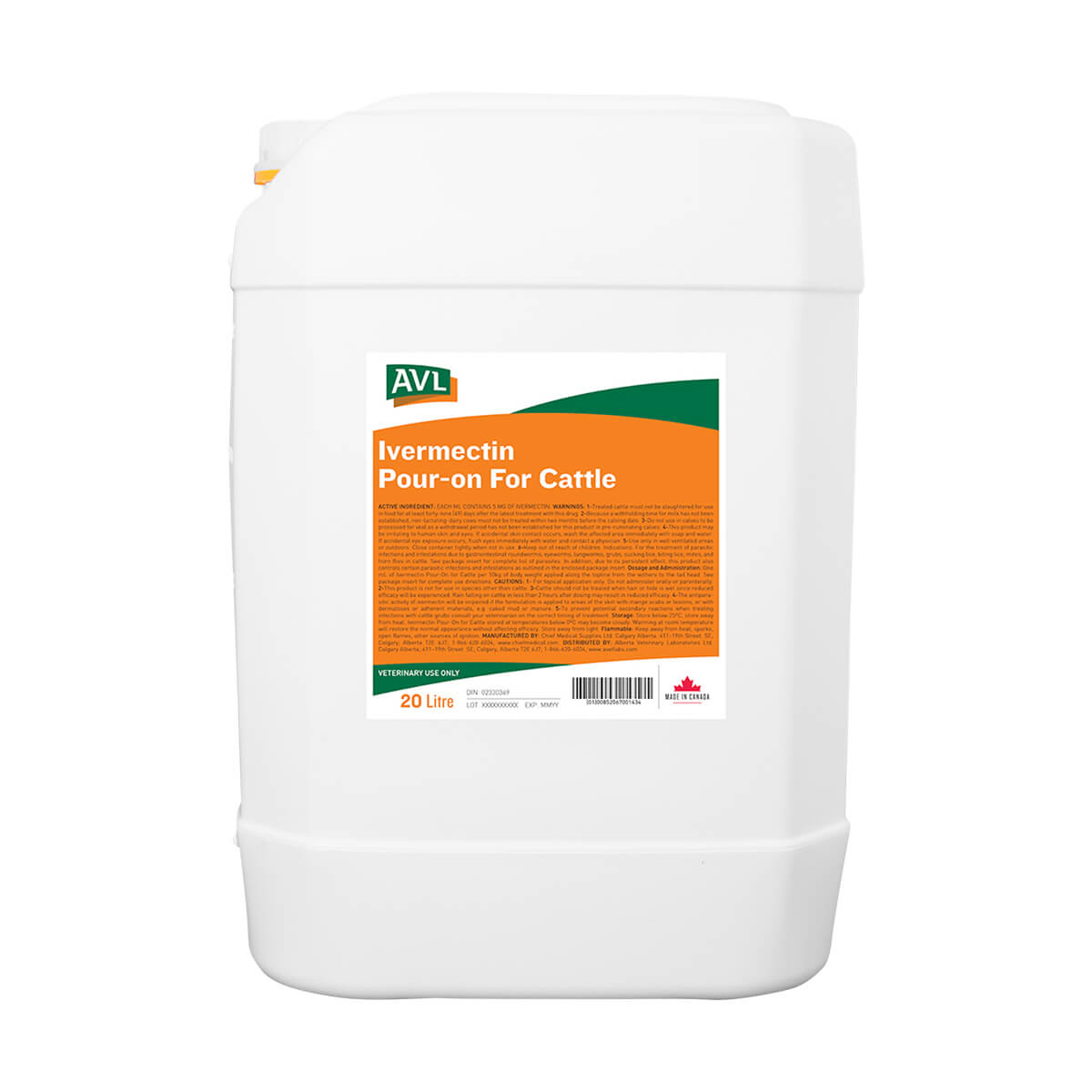 AVL Ivermectin Pour-on For Cattle - 20 L