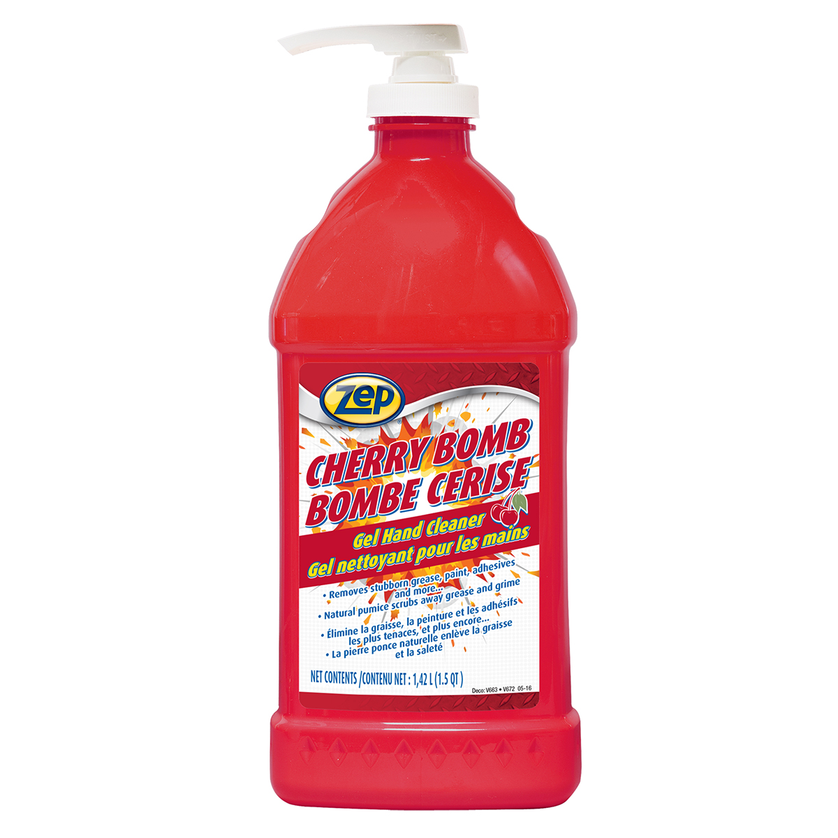 Zep Commercial Cherry Bomb Gel Hand Cleaner - 1.42 L