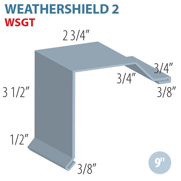 Metal Weather Shield Gable Trim - 10-ft - Galvalume