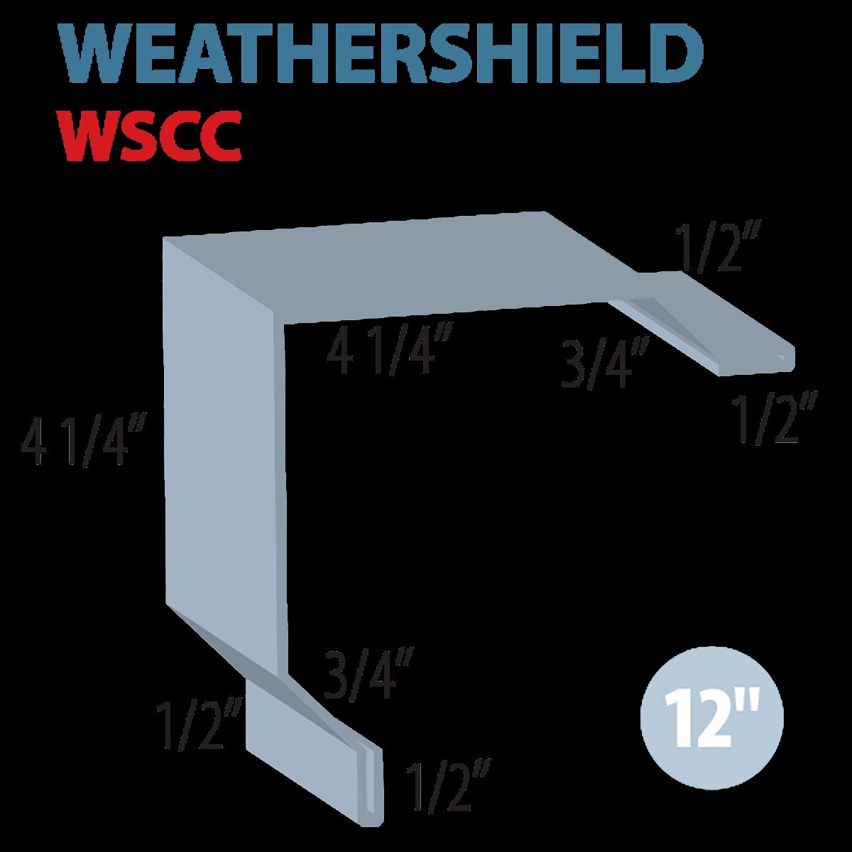 Metal Weather Shield Corner Cap - 29 GA - 10-ft - Galvalume