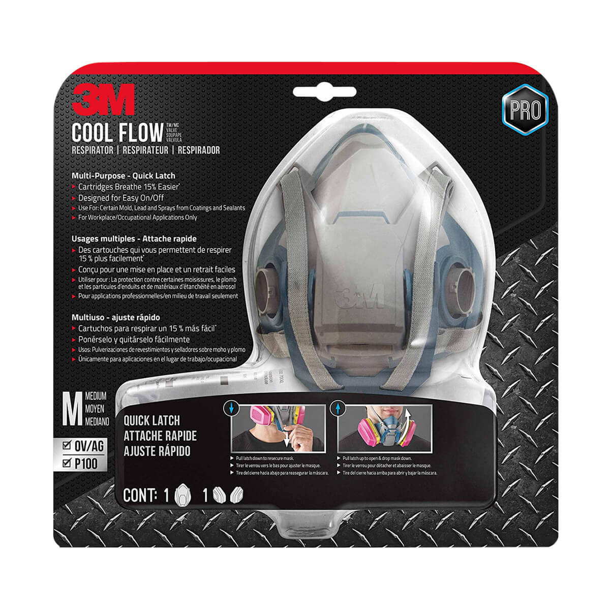 3M Cool Flow Professional Half Mask Respirator - M