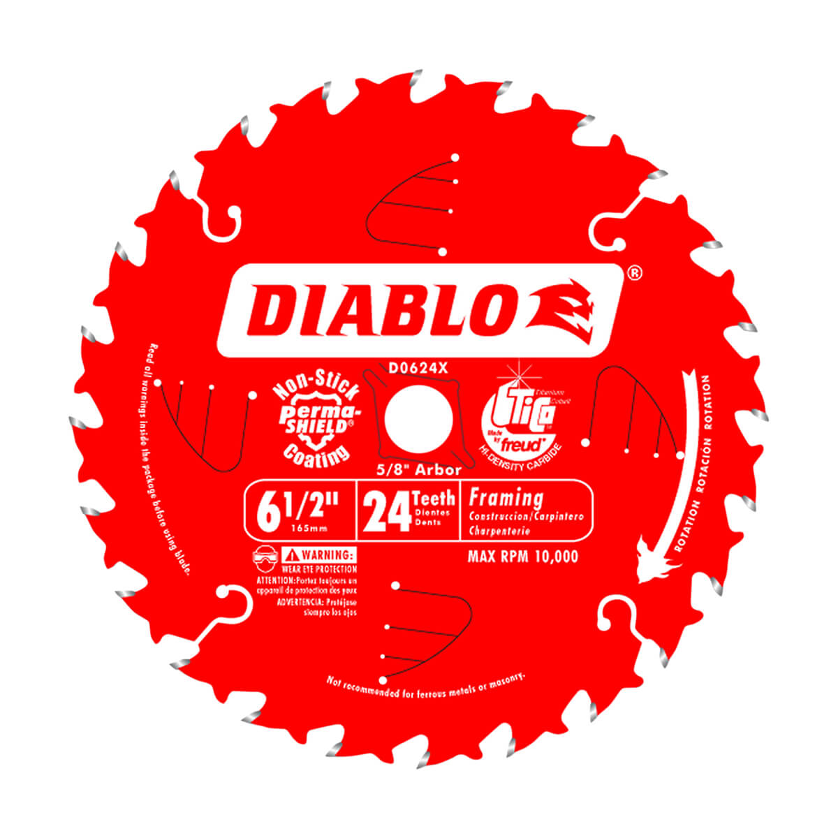 Diablo Framing Blade - 6 1/2-in - 24 Tooth