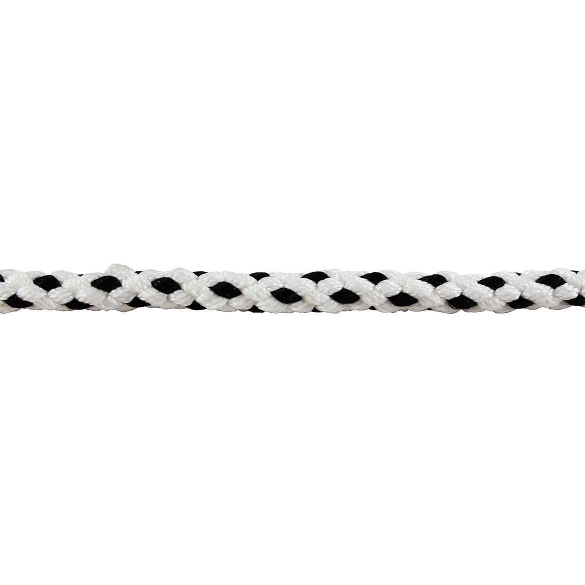 Nylon Diamond Braid Rope - Black/White - 7 mm x 75-ft