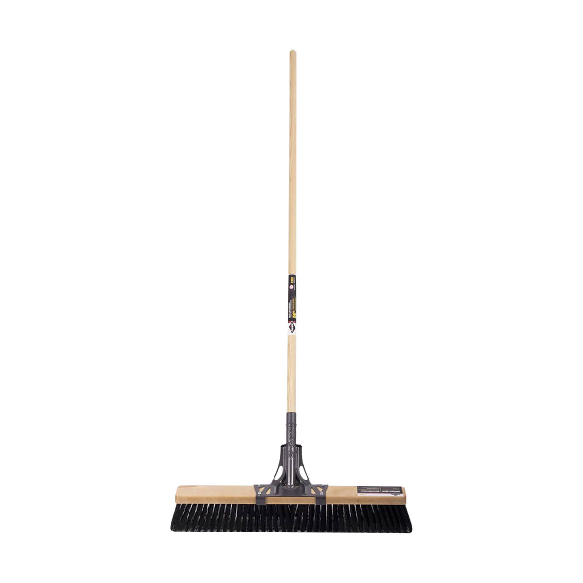 Garant Push Broom with Rough Wood Handle - 24-in