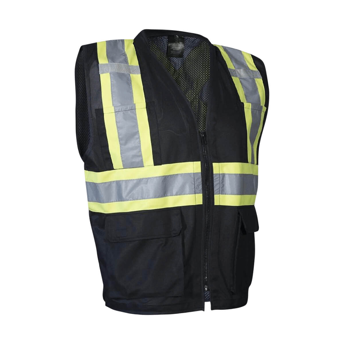 Forcefield Hi Vis Safety Vest with Front Zipper