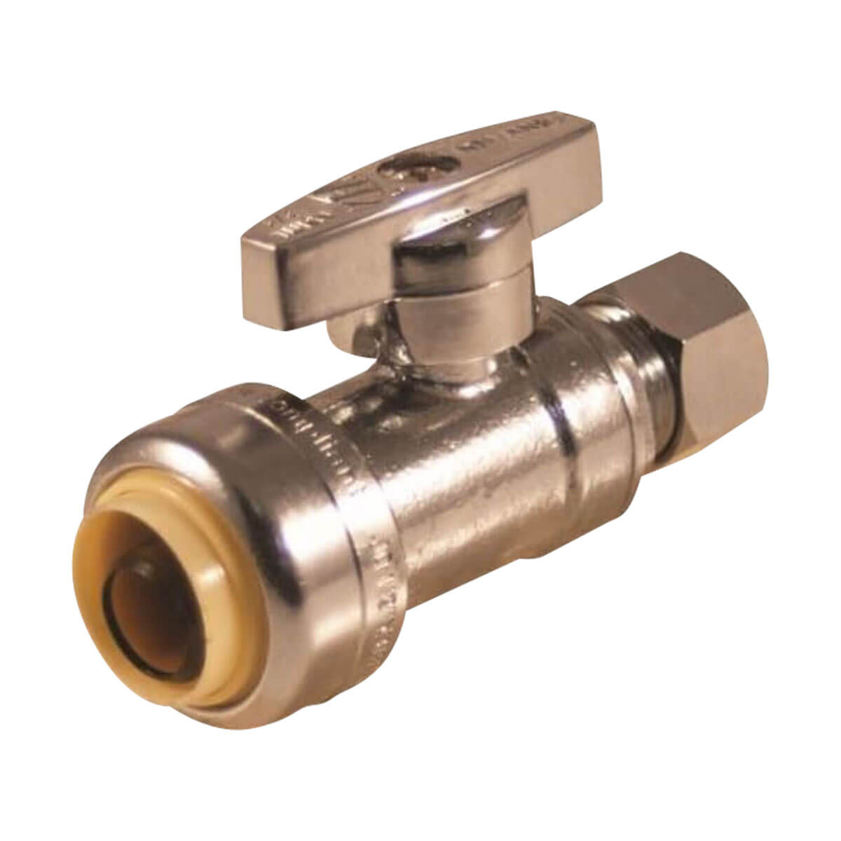 1/2-in Push-Fit X 3/8-in Compression Straight Valve