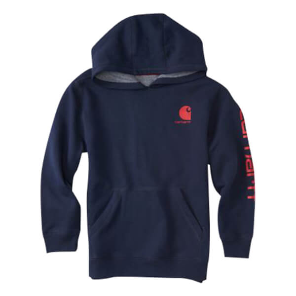 Carhartt Boys' Logo Hooded Sweatshirt - Navy - Y4