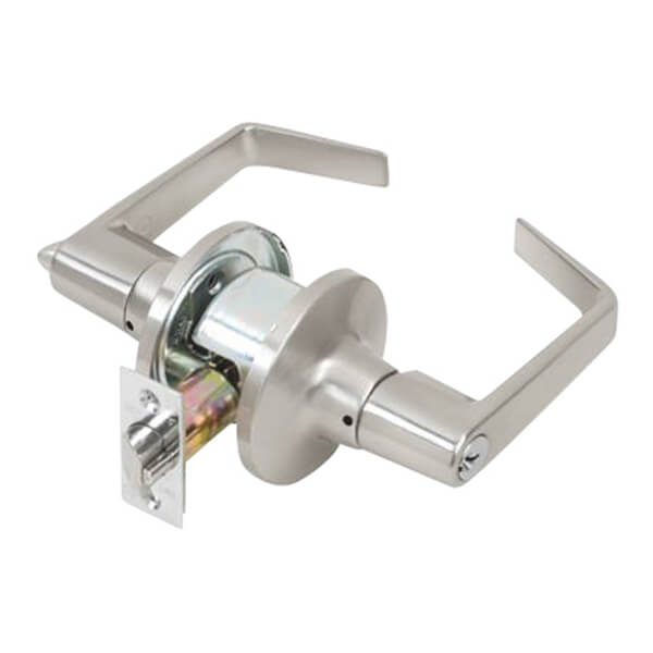 Tell Brushed Chrome Door Lever with Key - Adjustable Latch