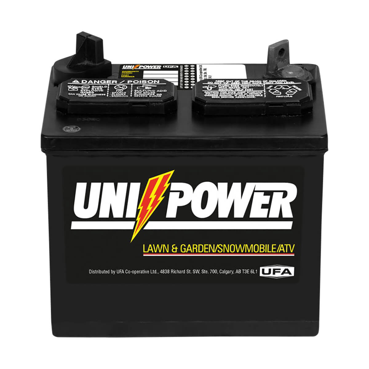 Uni-Power Medium Duty Lawn and Garden 12 Volt Battery - 8-U-1P