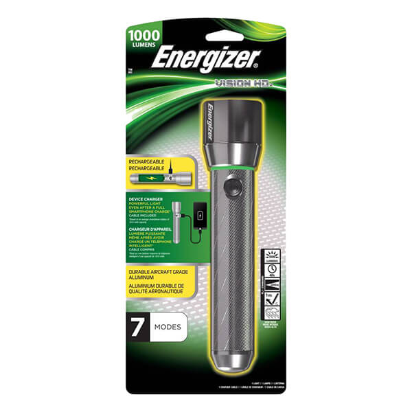 Energizer Vision HD Rechargeable Flashlight - 1000 Lumens