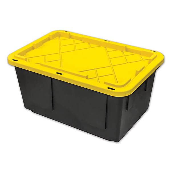 Tough Box Storage Tote - Black/Yellow - 27 Gal