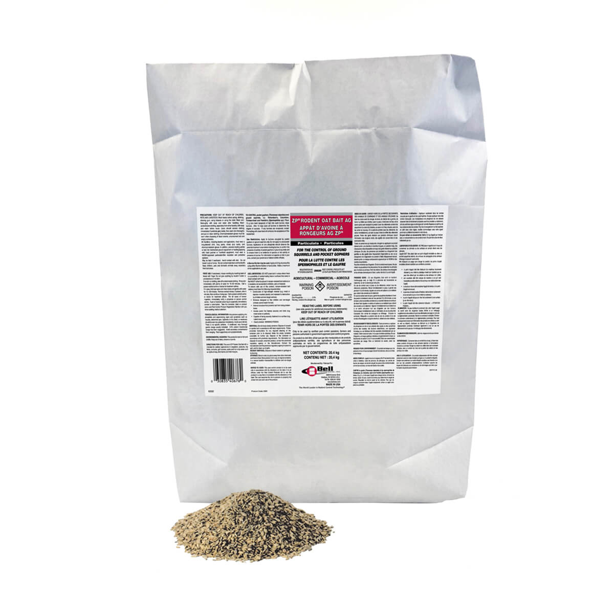 Zinc Phosphide Rodent Oat Bait - 20 kg