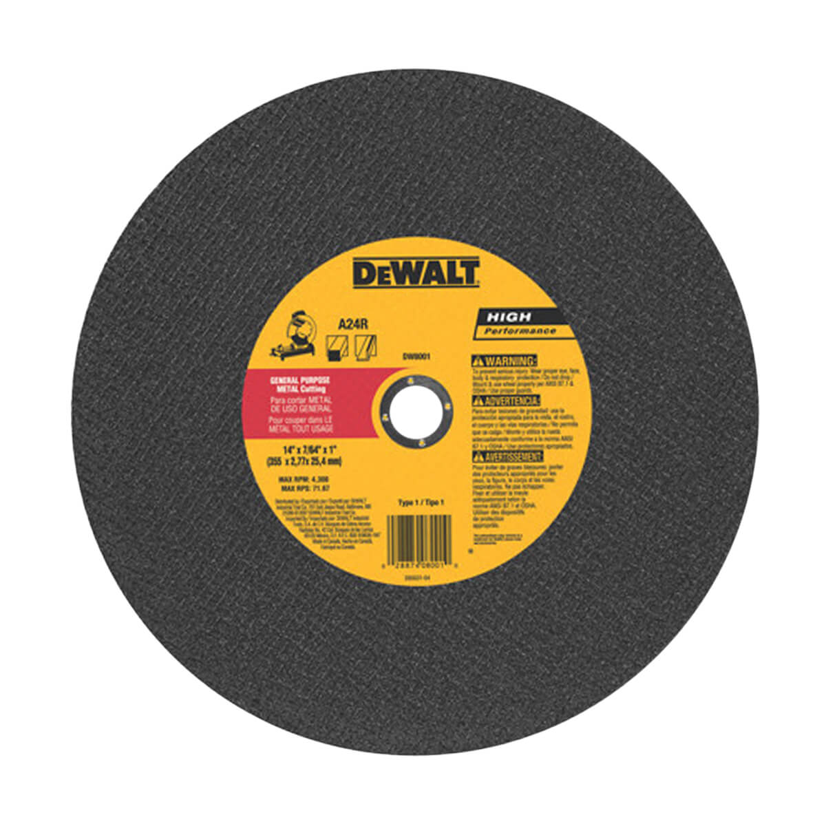 DEWALT DW8001 14-in x 3/32-in General Purpose Chop Saw Wheel