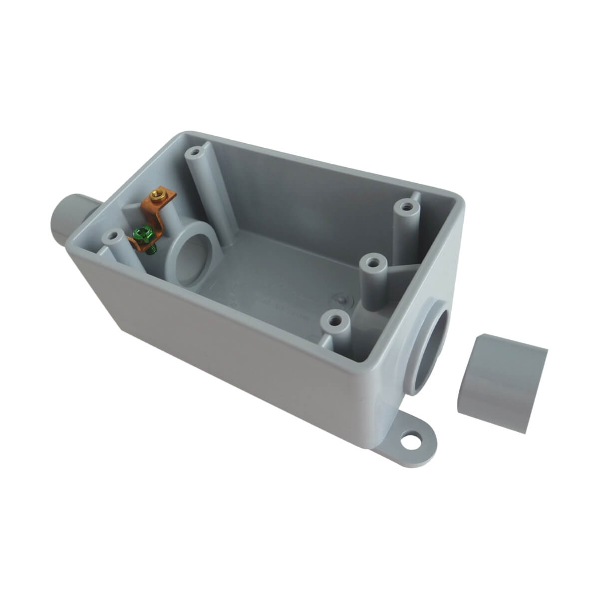 PVC FSC 2-in-1 Single Gang Box - with reducer bushings - Hub - 1/2-in and 3/4-in