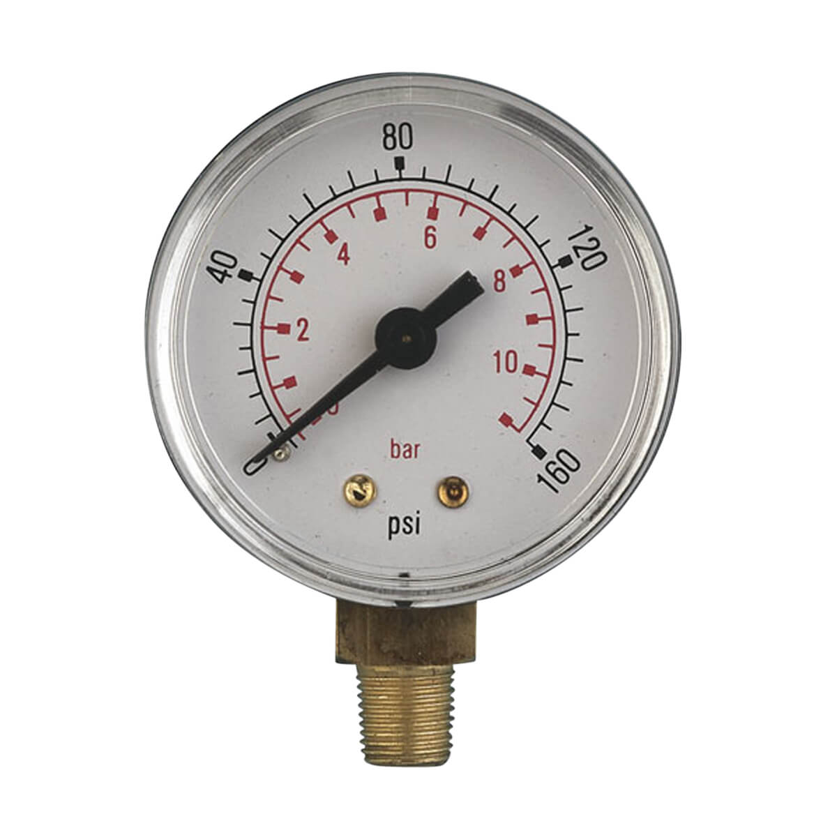 Dry Gauge Bottom Mount - 100 PSI