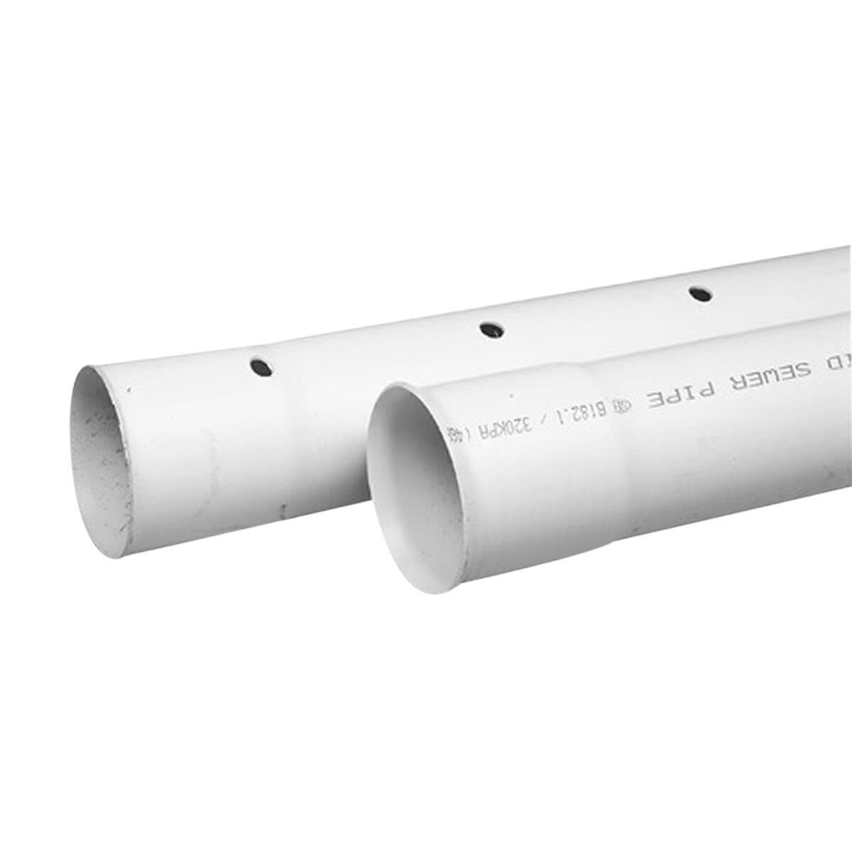 PVC Drainline Sewer Pipe - Solid - 4-in x 10-ft