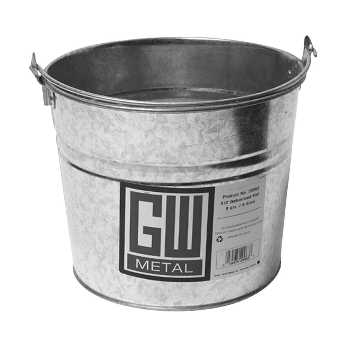 GW Metal Galvanized Pail - 8 qt