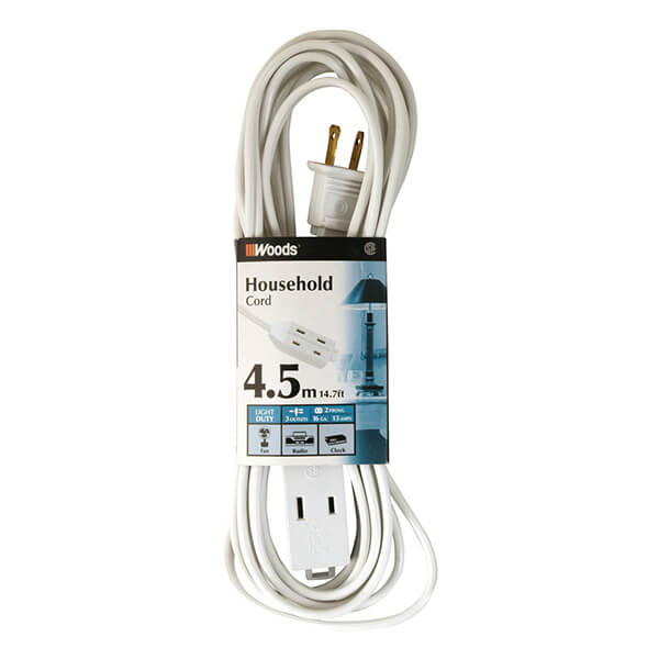 Indoor Extension Cord - 14.76-ft - White