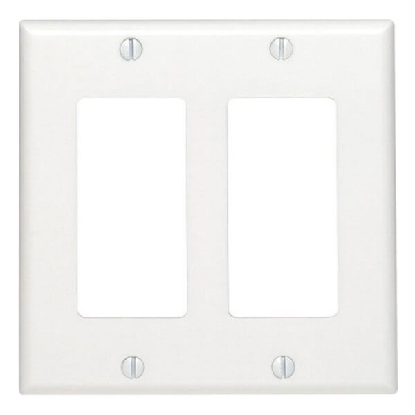 Union 80409w Residential-Grade Decor Wall Plates - Dual Gang - White
