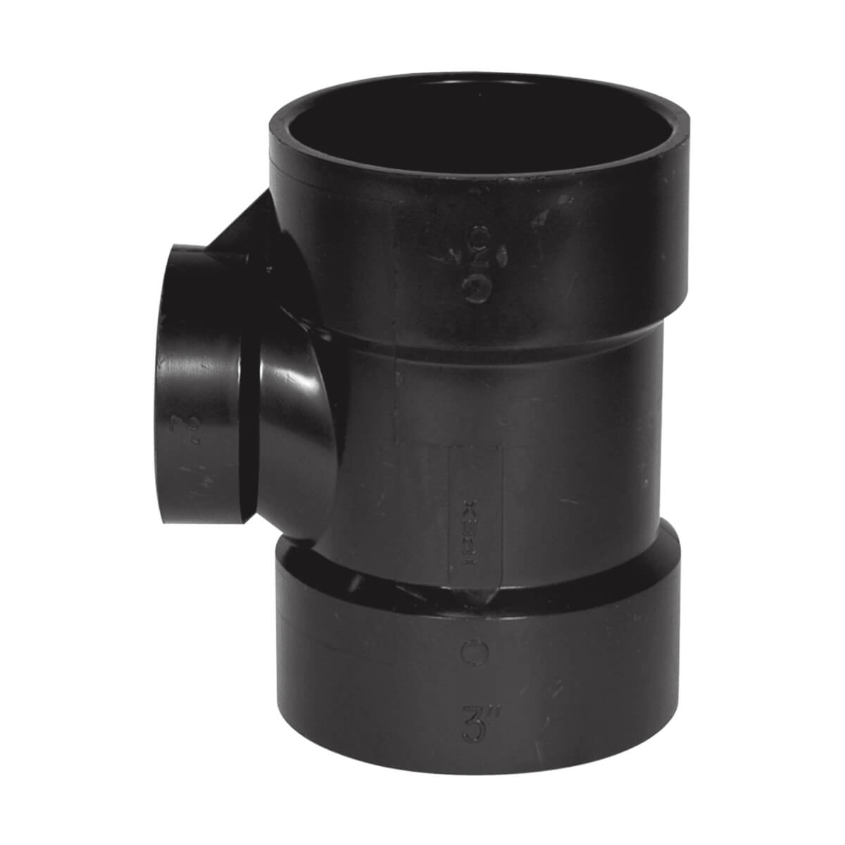 ABS-DWV Sanitary Tee - Hub - 4-in x 4-in x 3-in