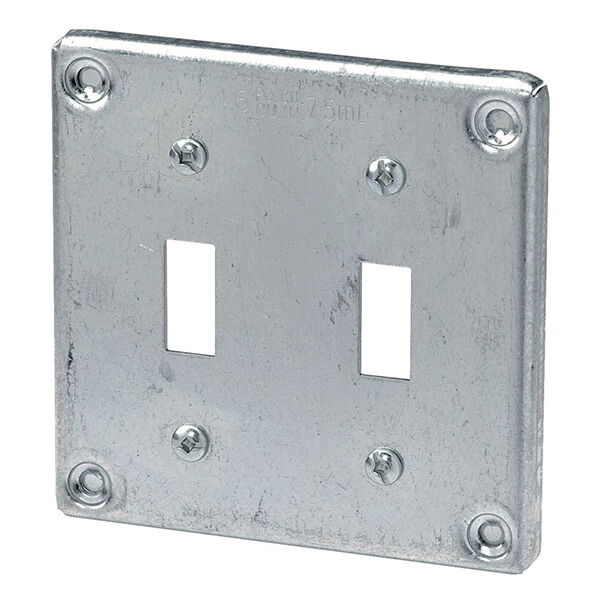 Square Cover Two Toggle Switch - 4-in