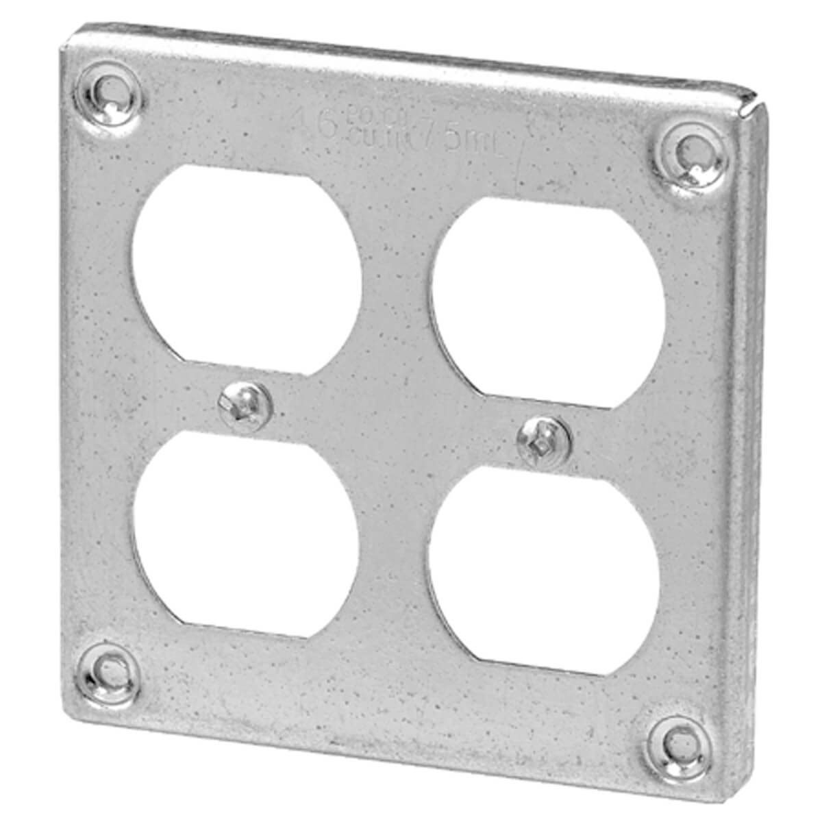 Square Surface Cover Two Duplex - 4-in