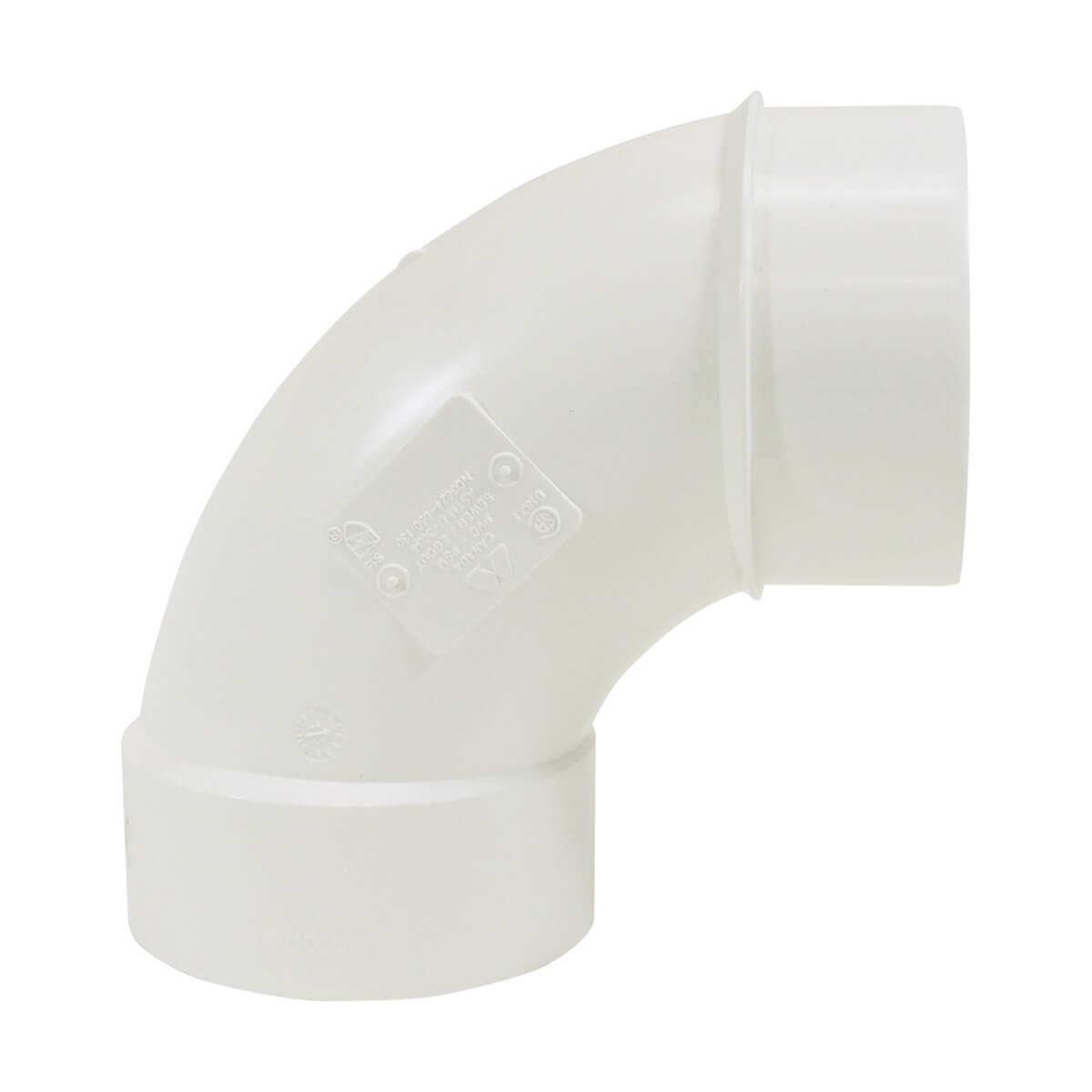 PVC-BDS 90° Street Elbow - Hub x Spigot - 4-in