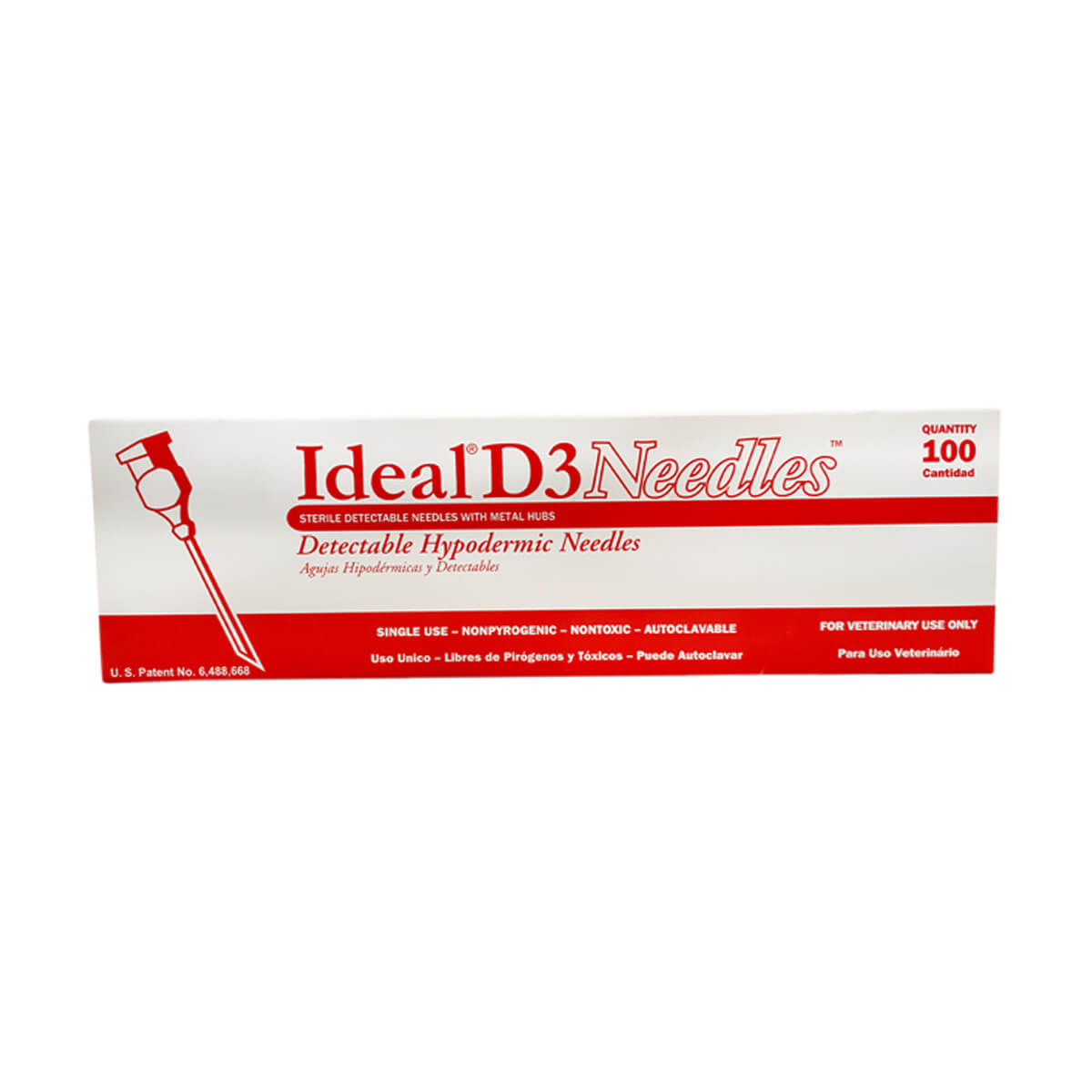 D3 Detectable Needles - 100 Pack - 18 x 5/8-in