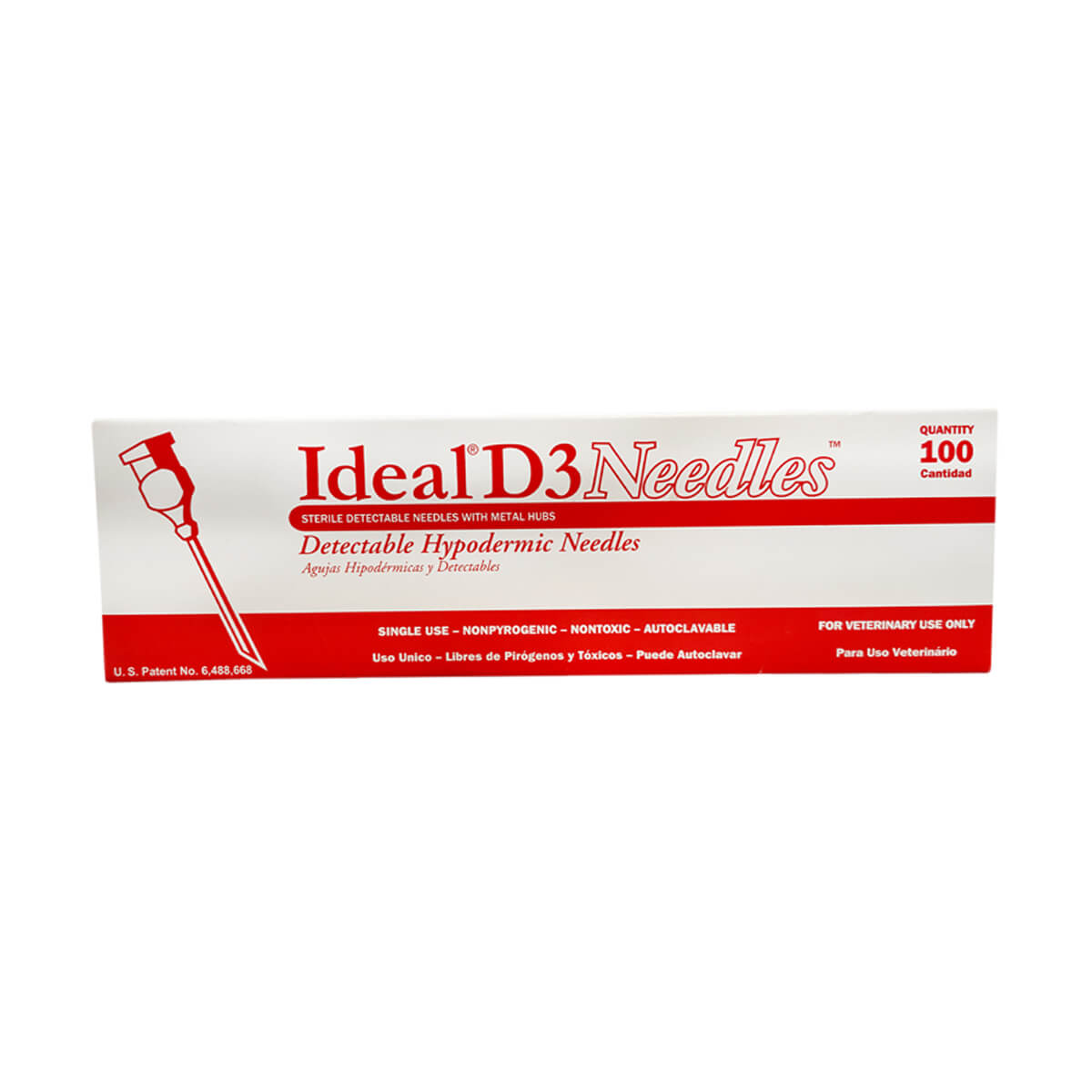 D3 Detectable Needles - 100 Pack - 18 x 1-in