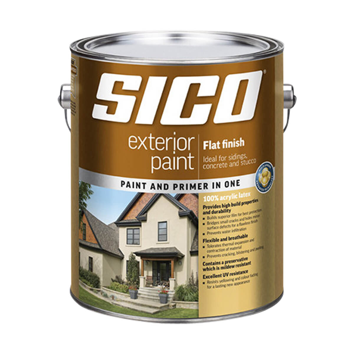 Sico Exterior Paint - Acrylic - Flat Finish Series 811 - Yellow Base - 3.78 L