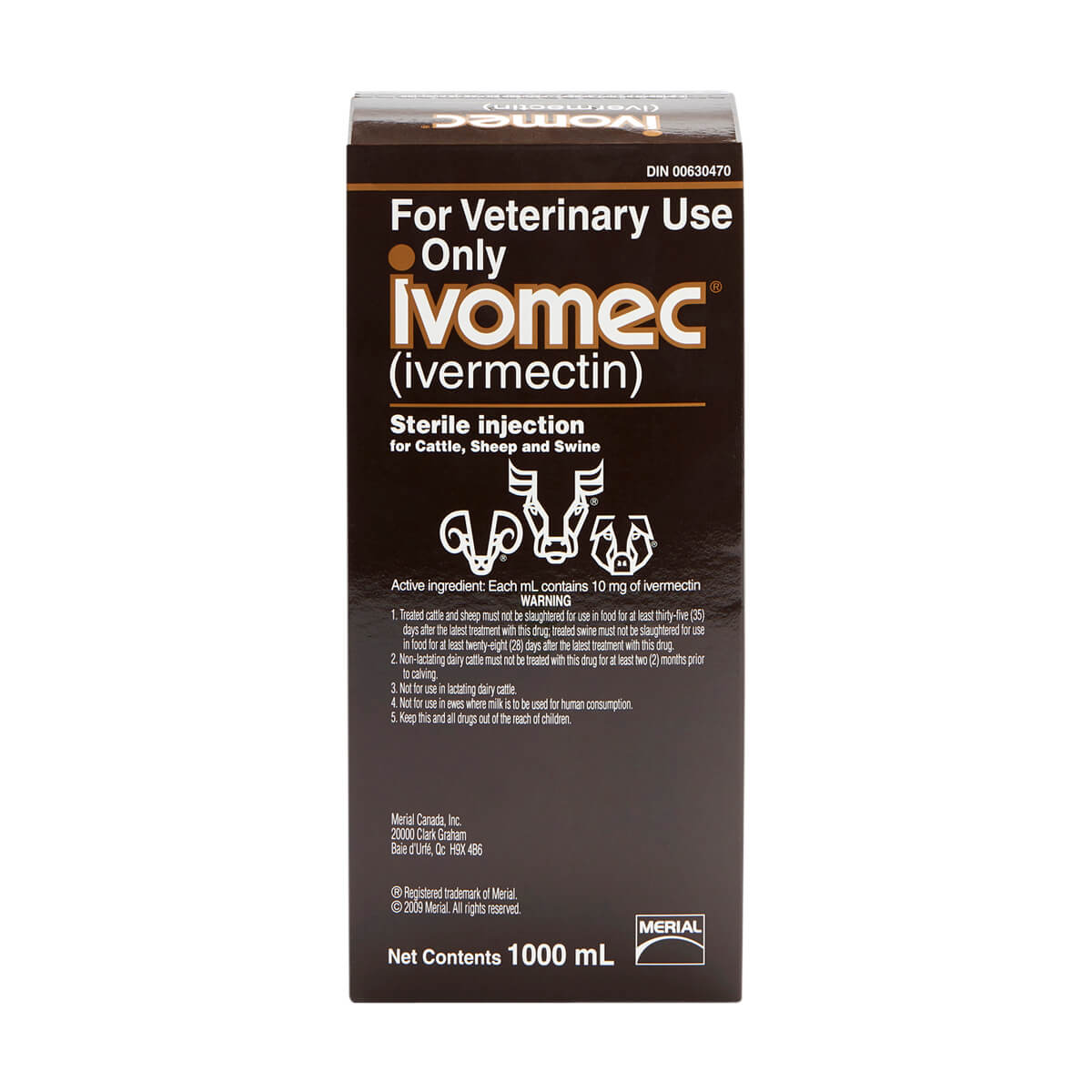 Ivomec® Injection for Cattle, Sheep and Swine - 1 L