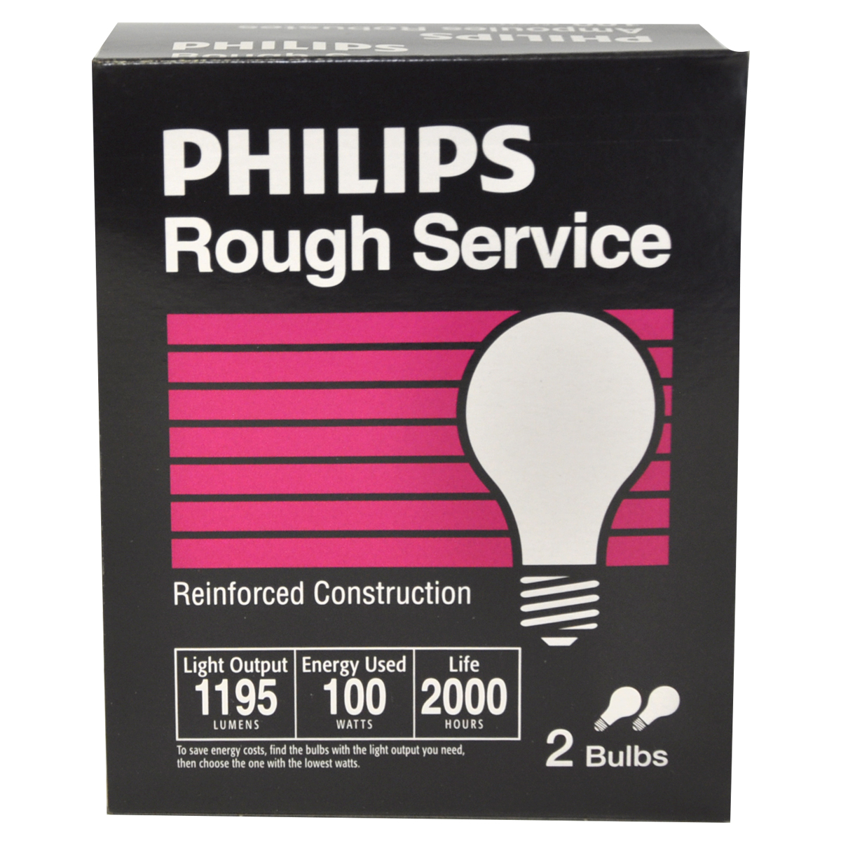 Rough Service Light Bulbs - 100W - 2 Pack